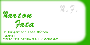 marton fata business card